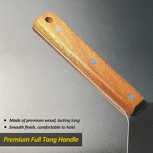 Stainless Steel Metal Spatula, Long Griddle Spatula, Hamburger Smasher Turner Scraper - Pancake Flipper - BBQ Turner and Flat Top Griddle Fliiper - Commercial Grade,3x8 inch - Image 6