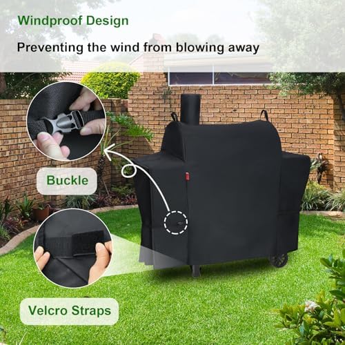 Outdoor Grill Cover for Royal Gourmet CC1830T 30" Barrel Charcoal Grill, Cover Geny Waterproof 600D Heavy Duty BBQ Grill Cover, Barbecue Grill Covers Fit Royal Gourmet CC Series Grills. - Image 5