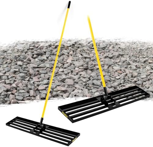 Lawn Leveling Rake, 45"x10" Heavy Duty Sand Leveling Tool with 7FT Long Handle, Steel Golf Rake for Soil, Compost, Gravel, Lawn Leveler for Yard, Garden, Golf Course, Landscaping Level Tool by BlumeTrec