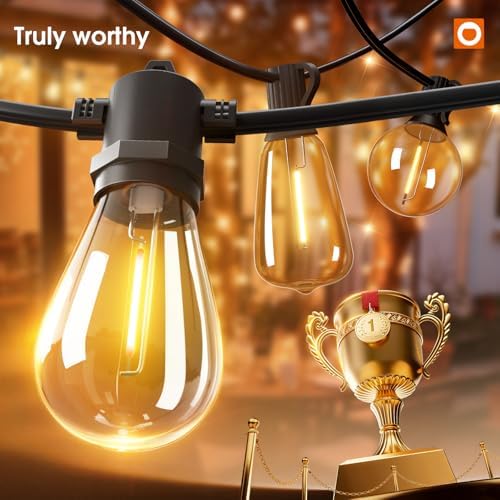 addlon 48FT Outdoor String Lights with 24 Dimmable Edison Bulbs for Patio - Image 2