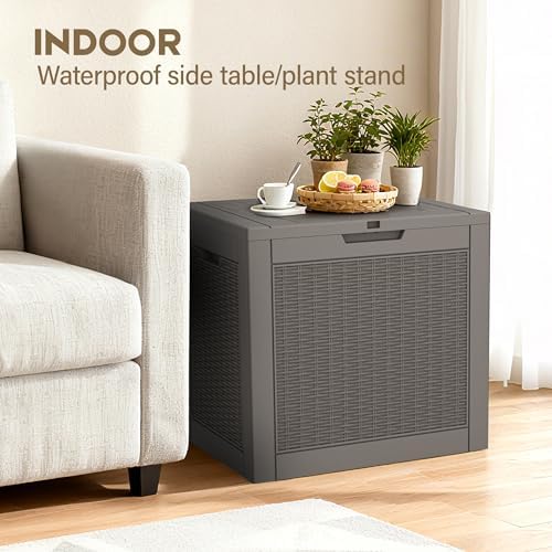 Outdoor Storage Waterproof Deck Box for Patio (32 Gallon, Grey) - Image 6