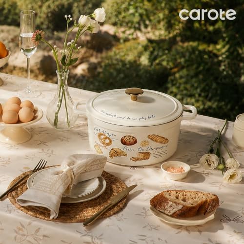 CAROTE Enameled Cast Iron Dutch Oven, 5QT Pot with Lid & Gift Box - Image 7