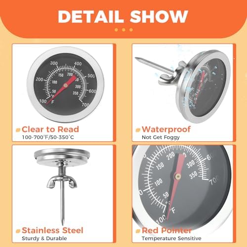 2 Inch BBQ Grill Thermometer Replacement for Chargriller, Jenn-Air - Image 3