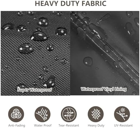 Rileytee Patio Furniture Cover Set, 4 Piece 600D Outdoor Furniture Covers Waterproof, Heavy Duty, Fits Loveseat, 2 Chairs & Coffee Table (Black,Small) - Image 5