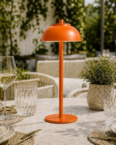 Orange Cordless Table Lamps, Rechargeable LED Touch Lamp, 2 Pack - Image 2