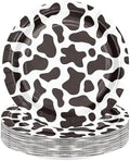 WRAPAHOLIC 25Pcs Cow Paper Plates - 9 Inch Cow Prints Disposable Plates Decorative Dinner Plates for Party Tableware Supplies Table Decor by WRAPAHOLIC