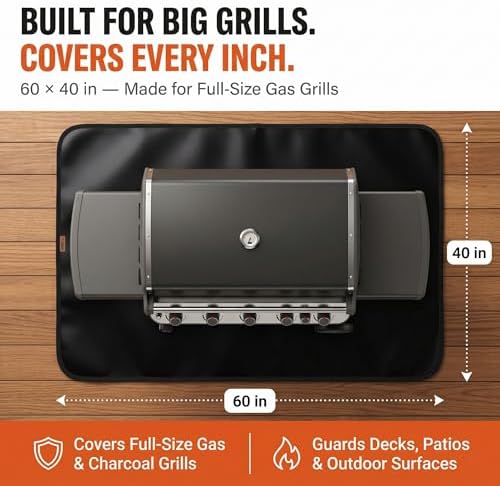 60x40inch Under Grill Mats for Outdoor Grill, Heat Resistant Pad - Image 7