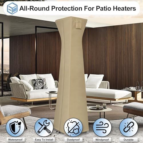 OutdoorLines Waterproof Patio Heater Covers with Zipper and Storage Bag, - Image 4
