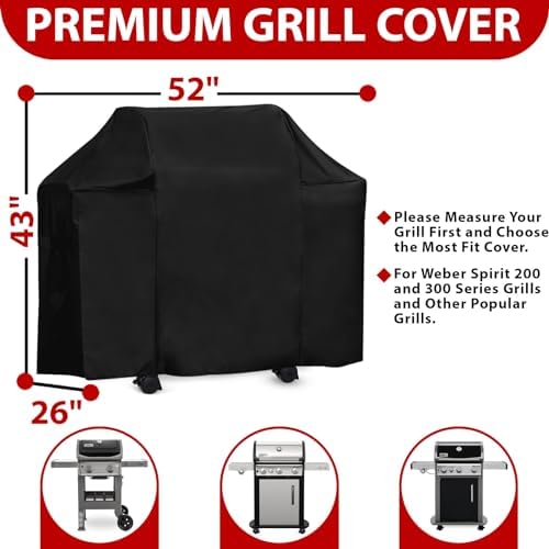Grill Cover 52 Inch, Waterproof Grill Cover for Outdoor, Compatible with Weber Spirit 200 and 300 Series, Weber Genesis Silver, Dyna Glo, Char Broil, Nexgrill - Image 2