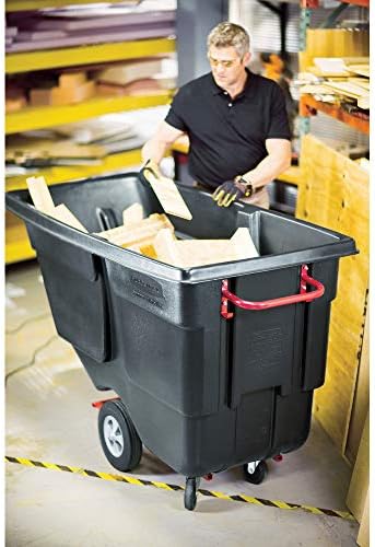 Rubbermaid Commercial Polyethylene Tilt Truck, Heavy Duty 2300-Pound Capacity, Black, for Distribution Centers/Warehouse/Manfacturing/Construction - Image 3