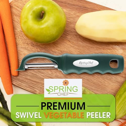 Spring Chef Potato Peeler for Kitchen with Soft Grip Handle, Pine Green - Image 7