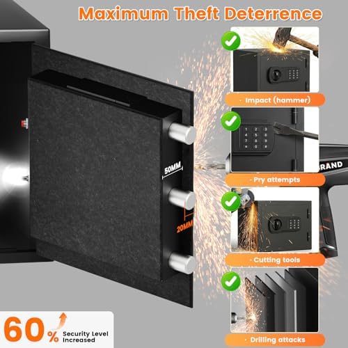 Small Fireproof Safe Box | 1800℉ 35-Min Real Test Fire Safe | 1.2 Cuft Safe - Image 3