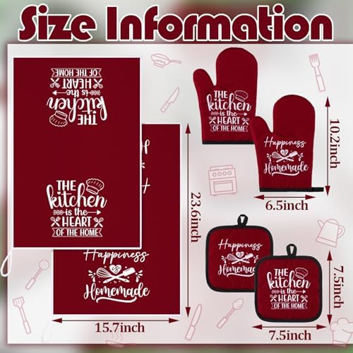 Sratte 6 Pcs Kitchen Decor Accessories Set, Kitchen, Wine Red - Image 4