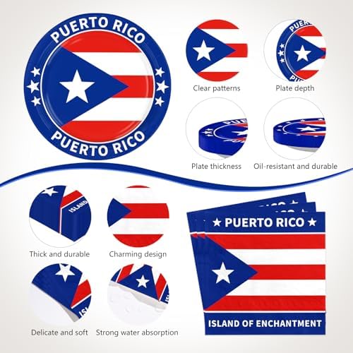 170Pcs Puerto Rico Party Decorations, Serves 24 - Image 3