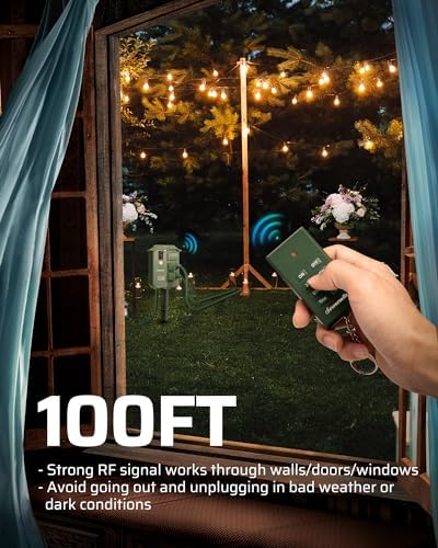 DEWENWILS Outdoor Power Stake Timer with Remote Control, Dusk to Dawn Timer - Image 4