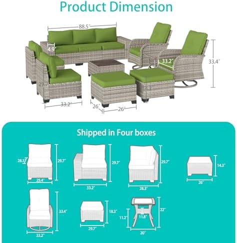 Outdoor Patio Furniture Set PE Wicker Rattan Outdoor Sectional Sofa - Image 2