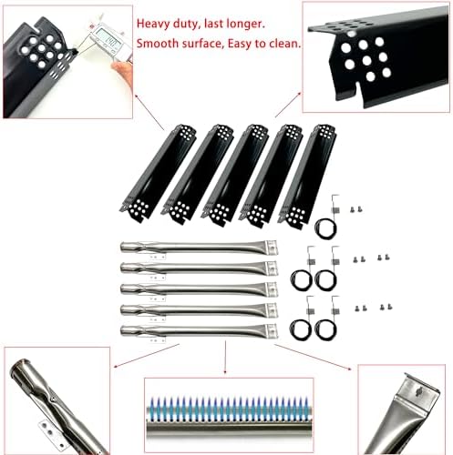 Kit DG282 Replacement for Home Depot Nexgrill 720-0830H, 5 Burner 720-0888 720-0888N 720-0888S Gas Grill, 5PK Grill Burner, Heat Plate, igniters, Cooking Grates Parts 13.25 x 17" each - Image 5