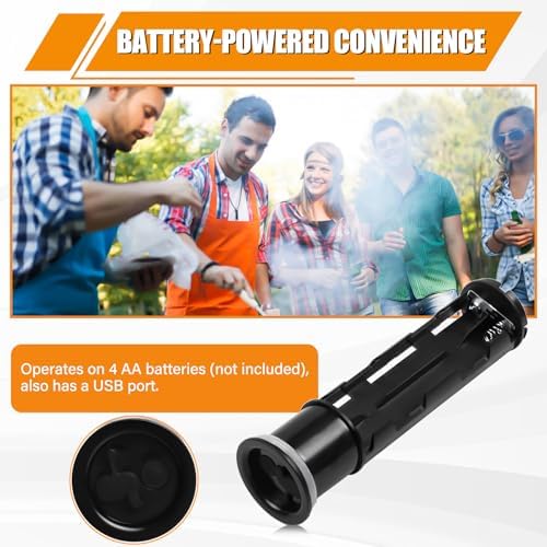 Cordless Portable Electric BBQ Rotisserie Grill Kit, Universal Automatic Motor Roaster Stand with Adjustable Length Stainless Steel Spit Rod, Automatic Rotating Barbecue Grill for Outdoor Camping - Image 5
