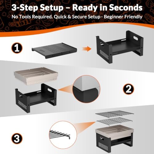 Portable Foldable Charcoal Grill, Small Tabletop Hibachi, Campact BBQ Grill - Image 4