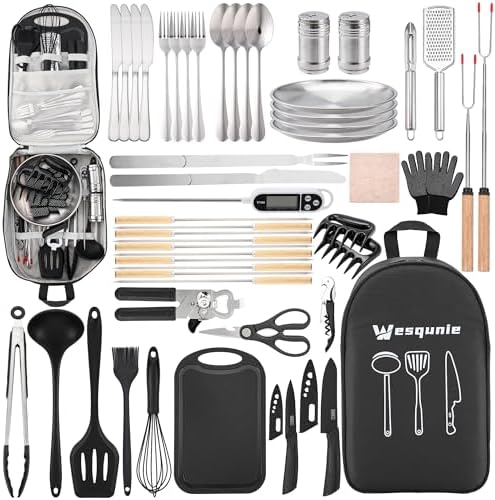 Wesqunie Camping Cooking Utensils Set, Cookware Set for Outdoor Hiking BBQ by WesqunieOutdoorAccessories