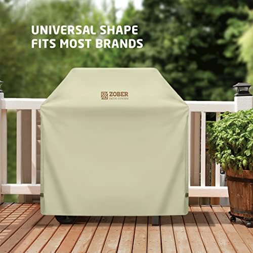 Zober 58 Inch BBQ Grill Cover for Outdoor Grill, Waterproof, Cream - Image 6