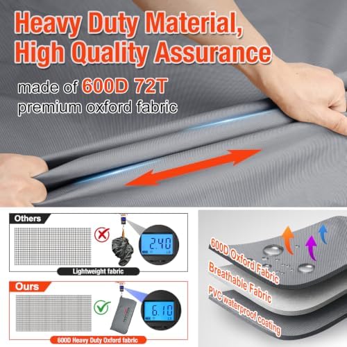 Foldable Grill Cover for Pit Boss Austin XL/Rancher XL, Waterproof 600D Heavy Duty Wood Pellet Smoker Cover, Fade＆Tear Resistant Pellet Grill Cover for 1000S/1100 Pro,Gray - Image 6