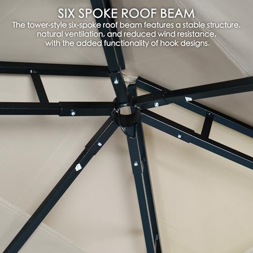Kozyard Andra 8' x 5' BBQ Grill Gazebo Canopy Tent, Vented Soft Top Roof - Image 5
