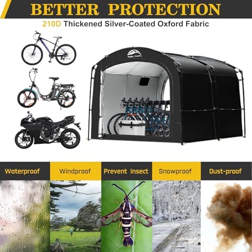 Happy Travel Bike Storage Shed Tent, Outdoor Portable Bicycle Storage Sheds - Image 4