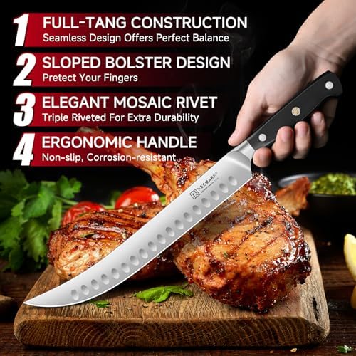 KEEMAKE Brisket Carving Knife Set, 3-Piece Slicing Knife for BBQ & Meat - Image 3