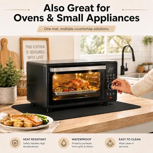 2pack Heat Resistant Mat for Air Fryer, 16x24in Heat Resistant Mat for Countertop, Silicone Kitchen Countertop Hot Pads for Air Fryer, Deep Fryer, Oven - Image 5