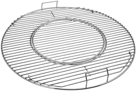 SHINESTAR Grill Grate for 22" Weber Charcoal Grills, Kettle, Performer, Master-Touch, Upgraded 8835 Gourmet BBQ System Hinged Cooking Grate, 21.5x21.5 Inch by SHINESTAR