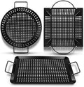Qetumst Large 3 PCS Grill Basket Set for Outdoor Grill, Veggie Grilling Pan by AStarterKitforAnyGriller