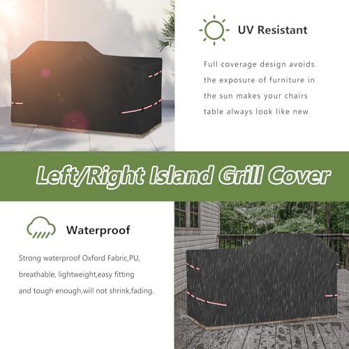 86 Inch Island Grill Cover - 600D Heavy Duty Waterproof All Weather Protection Extra Large Grill Covers,Island with Left/Right Grill Head,Grill Cover for Outdoor Grill,BBQ Cover - Image 6