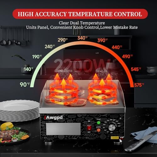 14" Commercial Electric Griddle,Electric Countertop Flat Top Griddle - Image 2
