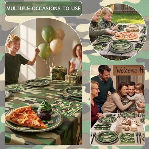 100 Pcs Disposable Camouflage Party Tableware Set for 25 Guests - Image 4