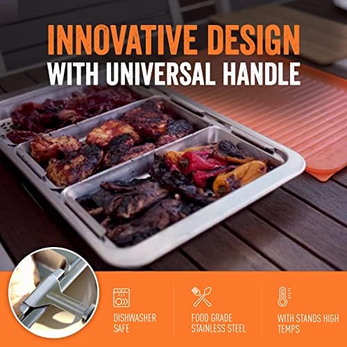 Yukon Glory BBQ N Serve Premium Set, 3 Grill Baskets and Tray - Image 2