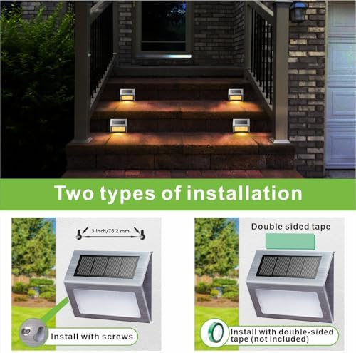 XLUX Warm White Solar Lights for Deck Step Fence Post, SST Housing, 6 Pack - Image 4
