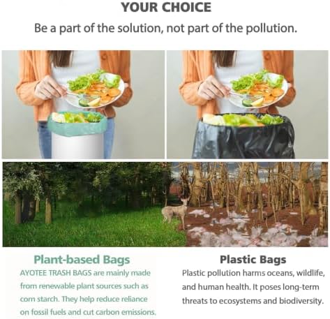 AYOTEE 1.2 Gallon Small Trash Bags Plant-based Mini Garbage Bags, 125 Count - Image 3
