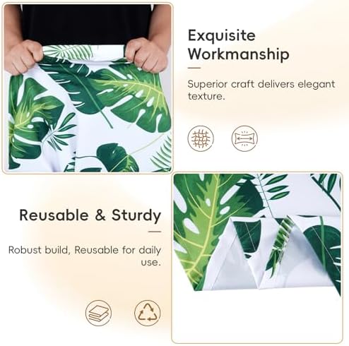 SquarePie 6FT Picnic Table Cover with Bench Covers, 3 Pack, Palm Leaf - Image 3