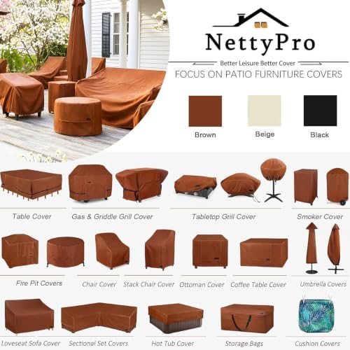 NettyPro Griddle Cover for Blackstone 36 inch Griddle Waterproof Heavy Duty 4 Burner Flat Top Gas Grill Cover 36" Cooking Station, Brown - Image 7