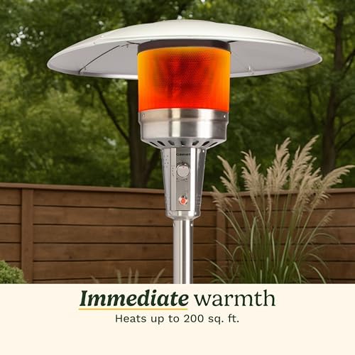 Cuisinart COH-300 Propane Push Start Ignition, 47,000 BTU Burner, Heats up to 200 sq. ft, 32" (L) x 85" (H), Stainless Steel Outdoor Patio Heater - Image 3