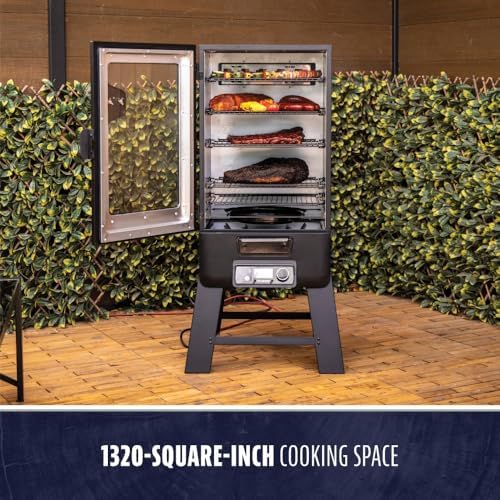 Pit Boss 4-Series WiFi & Bluetooth Digital Vertical Smoker with LCD Digital Controller and Wood Chip Tray, 1,320-Sq. In. 6-Rack Cooking Space, 100°F to 300°F Temperature Range, Meat Probe, Black - Image 3