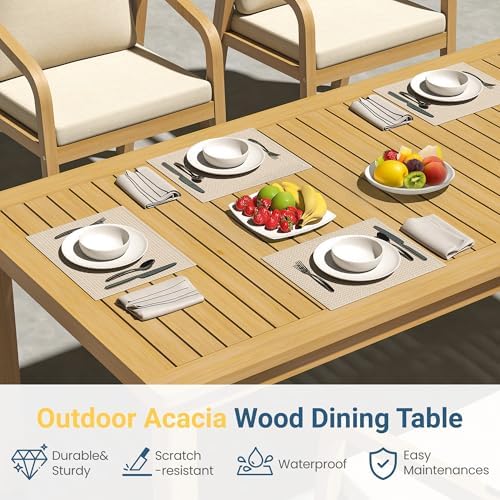 FansaFurn 3-Piece Acacia Patio Table and Chairs Set for All-Weather - Image 3