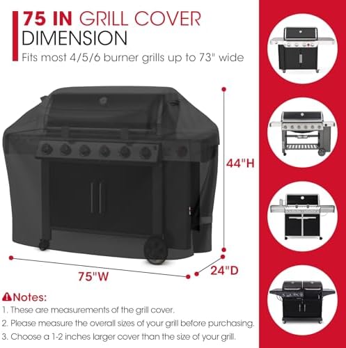 Unicook Grill Cover for Outdoor Grill Heavy-Duty Waterproof, 75 in. X-Large - Image 2