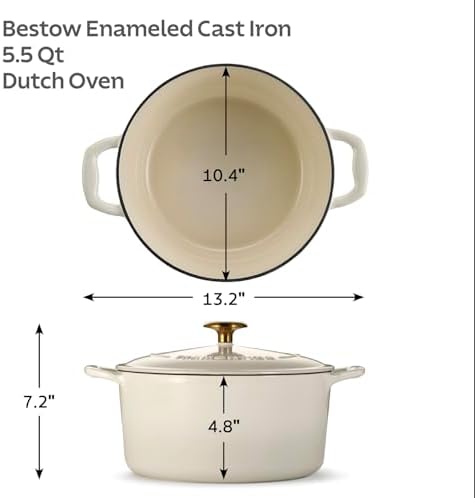 Tramontina Bestow Enameled Cast Iron 5.5-Qt Round Dutch Oven Pot with Lid - Image 5