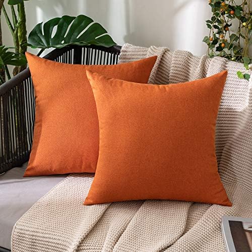 MIULEE Decorative Outdoor Pillow Covers Fall Euro 22x22 Orange by MIULEE