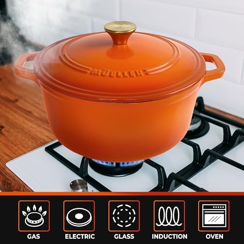 MUELLER HOME 6 Quart Enameled Cast Iron Dutch Oven for Bread Baking - Image 5