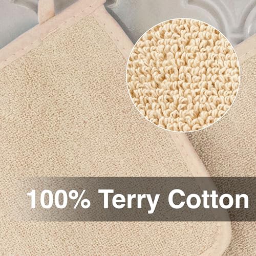 RITZ Terry Potholder & Hot Pad: Unparalleled Heat Resistant, Durable 100% Cotton – Ergonomically Designed for Optimal Grip – Easy-Care Machine Washable – 2-Pack, Latte - Image 2