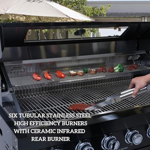 153 Inch Outdoor Kitchen Island, 96000 BTU Propane Gas Grill Combination With Refrigerator and Sink, Drawer Cabinet, Outdoor Stainless Steel Barbecue Bar, BBQ Grill for Patios, Gardens, Parties - Image 5