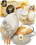 CRUSTLOVE 5 QT Enameled Dutch Oven for Bread Baking with Lid & Baking Set by CRUSTLOVE